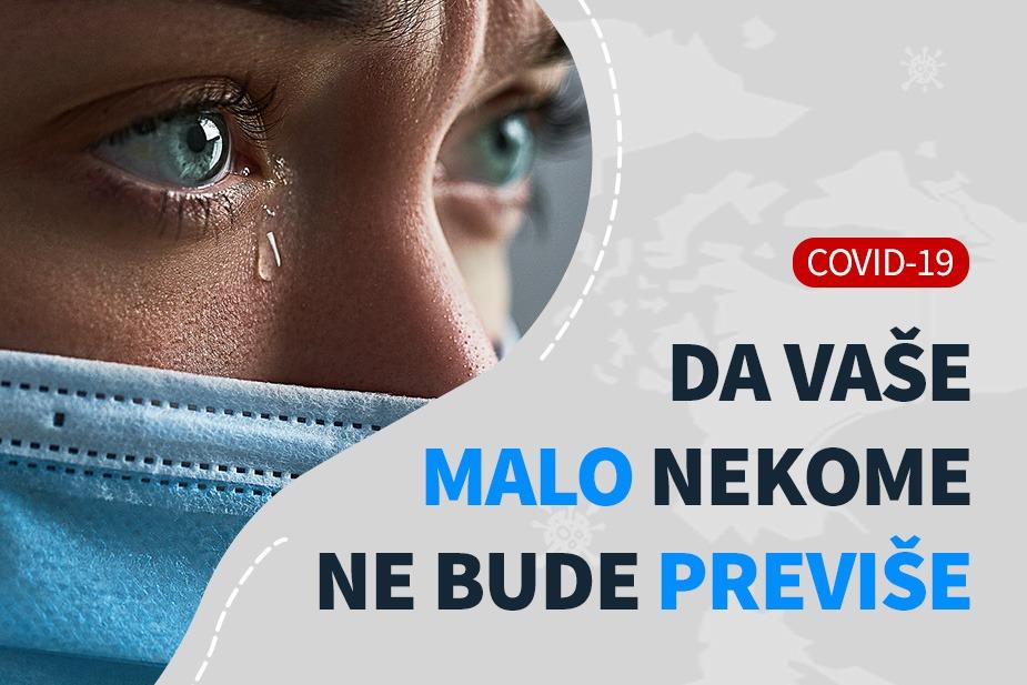 mlada žena sa maskom na licu plače