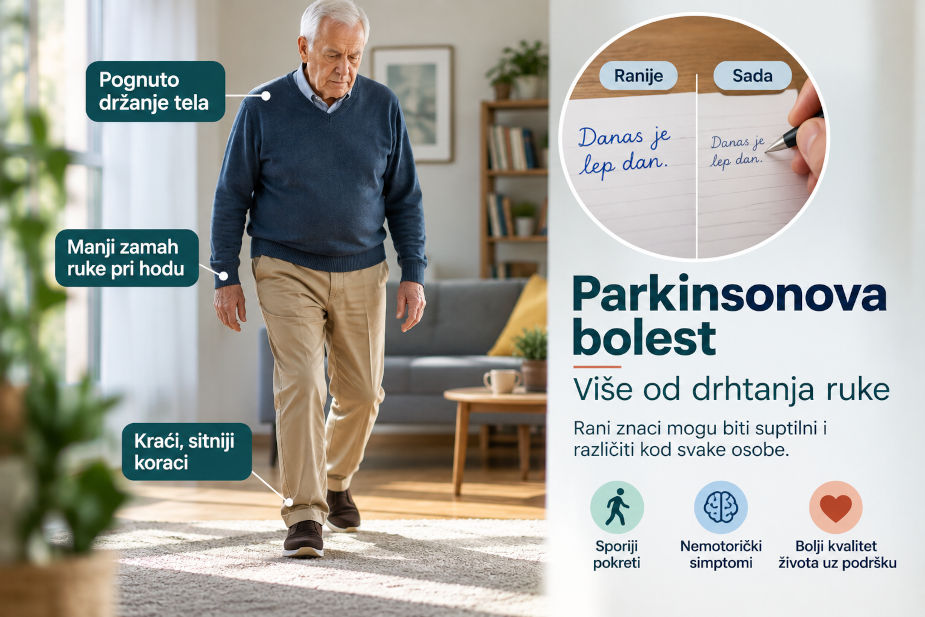 Rani znaci Parkinsonove bolesti - sitniji koraci, manji zamah ruke i sitniji rukopis