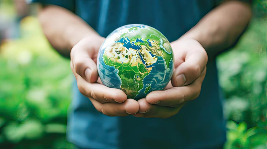Ruke drže Zemljin globus